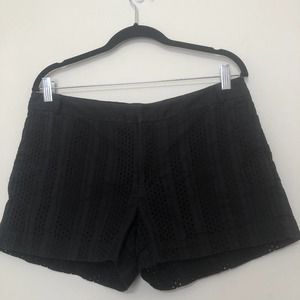 Banana Republic Ryan Shorts Black Eyelet Size 12‎ EUC D8